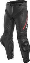 Dainese Delta 3 Black Black Fluo Red Leather Motorcycle Pants 52