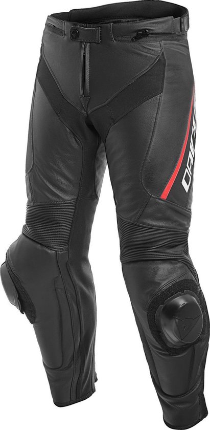 Dainese Delta 3 Pantalon de moto en cuir noir noir fluo rouge 52 | bol