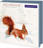 Kerstkaartenmapje met env, vierkant: Winterdieren, Michelle Dujardin, Natuurmonumenten