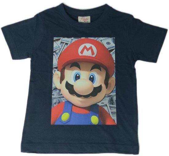 T-shirt Mario money donkerblauw - kinderen - kleding - mode - Mario - korte  mouw -... | bol.com