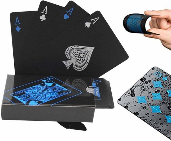 Speelkaarten Waterdicht – Special Edition Pokerkaarten Blauw/Zwart - Merkloos