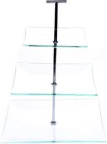 Etagere 3 laags - Luxe Serveerset - 20x15xh30cm - glas