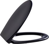 Saqu Clear WC Bril - met Softclose - Mat Zwart - Toiletbril