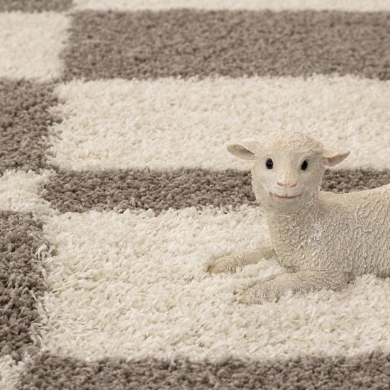 Pile Extra haute et tapis moderne Gala - beige - 160x230 cm