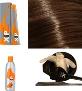 XP100 haarverf pakket kleur 8.35  Lichtblond & Goud & Mahonie (1x 100ML) met 6% waterstof ( 1x 250ML) incl verfbakje, kwast, maatbeker, puntkam en handschoenen