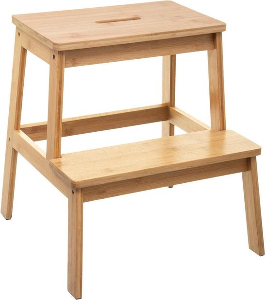 Tabouret Atmosphera bambou - 2 marches - marches - Ladder - marche | bol.com
