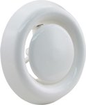 Afzuigventiel rond - wit - kunststof - met klemmen - diameter 125 mm
