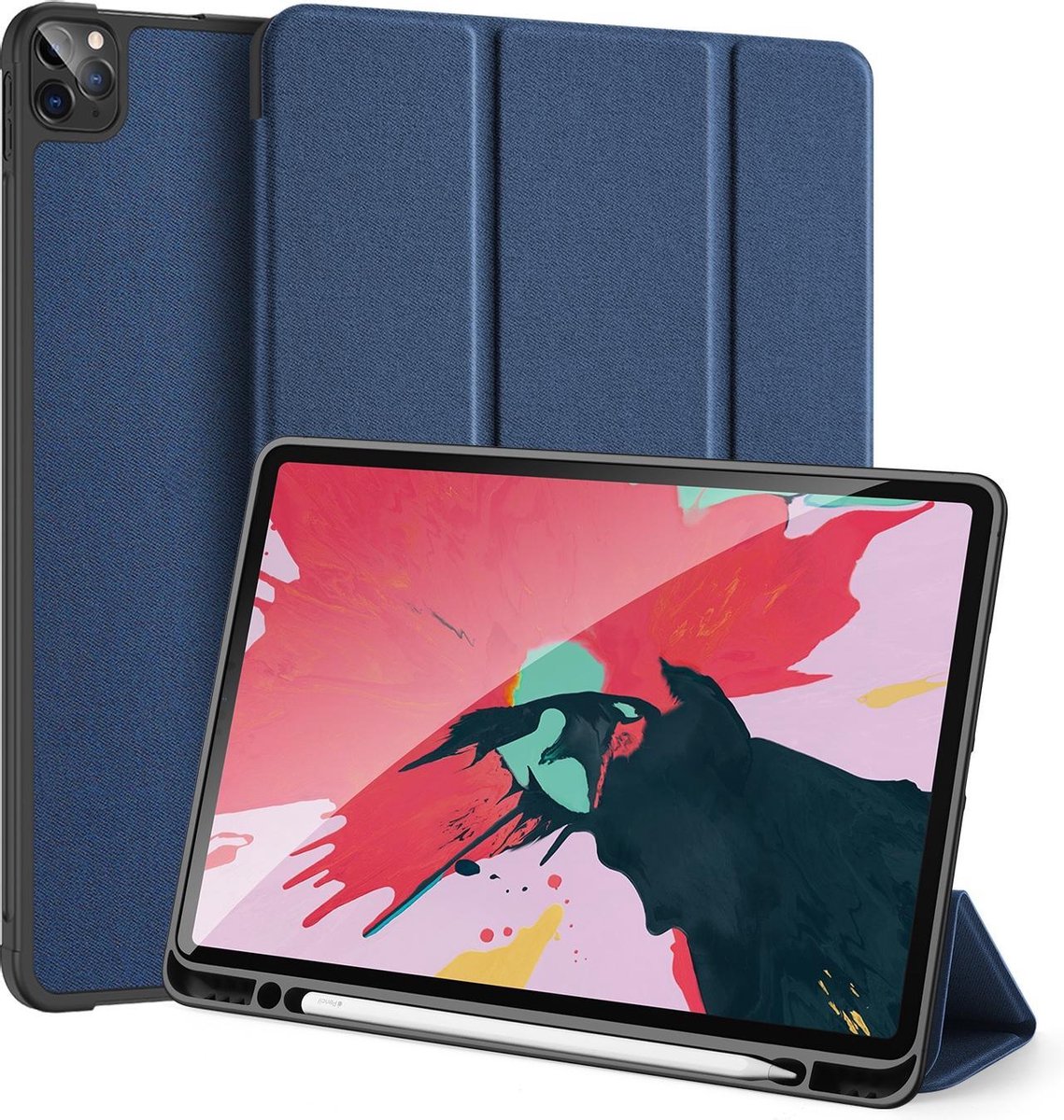 Dux Ducis Tablet Hoes Geschikt voor iPad Pro 12.9 (2020) - Dux Ducis Domo Bookcase - Donkerblauw