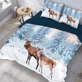 Dekbedovertrek Winter Deer 100% katoen Flanel Lits-jumeaux - 240 x 200/220 cm + 2 slopen 60x70 cm