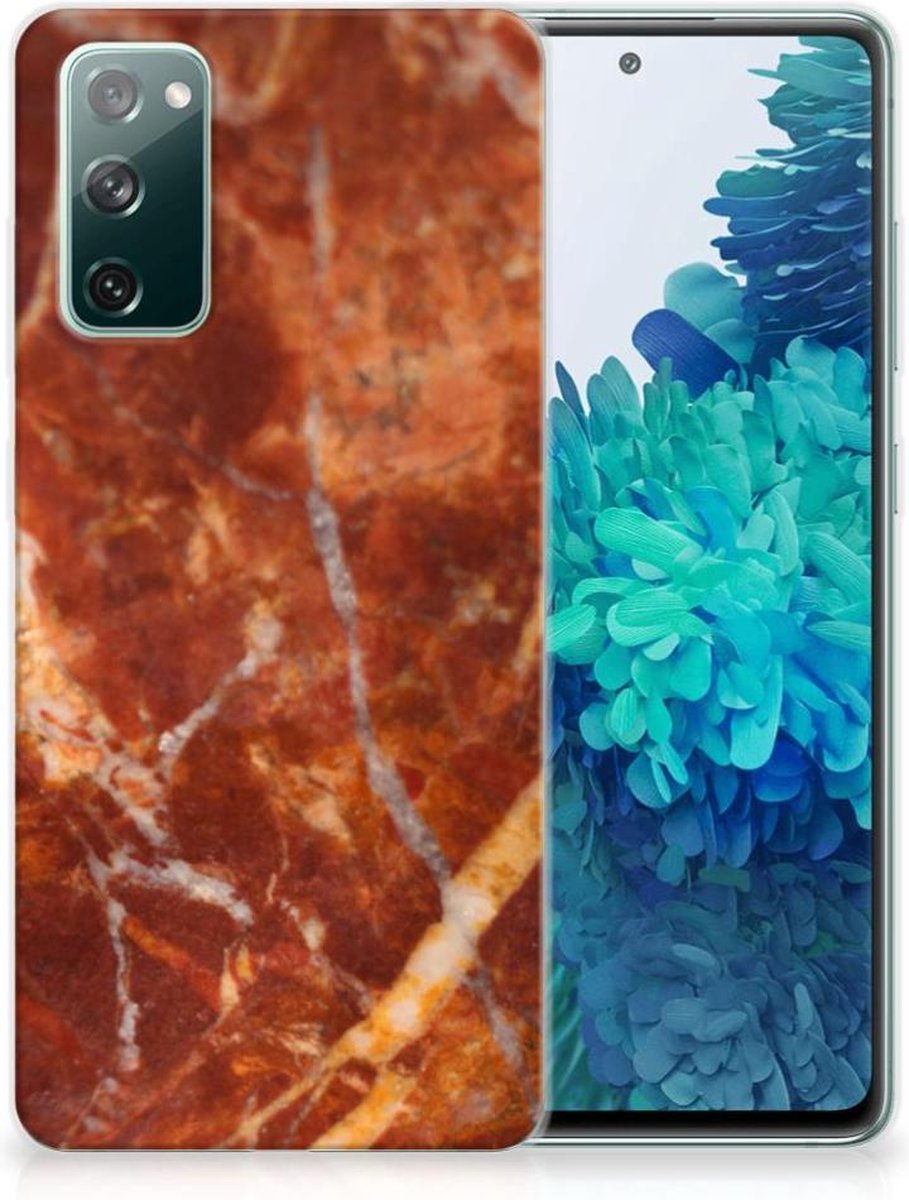 Samsung Galaxy S20 FE TPU Siliconen Hoesje Marmer Bruin