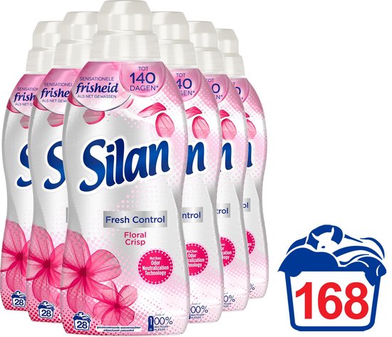 Silan Fresh Control Wasverzachter - Floral Crisp - Voordeelverpakking - 6 x 28 wasbeurten