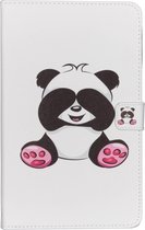 Tablet Hoes Geschikt voor Samsung Galaxy Tab A 10.1 (2019) - Design Softcase Bookcase - Wit / Meerkleurig /Small Panda