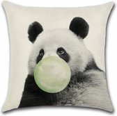 Kussenhoes Animal Party - Panda met Ballon - Kussenhoes - 45x45 cm - Sierkussen - Polyester