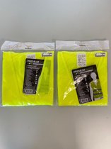 Veiligheidsvest fluoriserend en oplichtend - set van 2 stuks (maat XL en XXL)