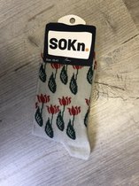 SOKn. trendy sokken Tulpen maat 35-41  (Ook leuk om kado te geven !)