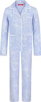 Exclusief Luxueus Kinder nachtkleding Luxe mooie zacht blauwe Girly Pyjama van Hanssop met verfijnde kant rand details en luxe kraag verwerking, Meisjes Pyjama, zacht unieke blauwe