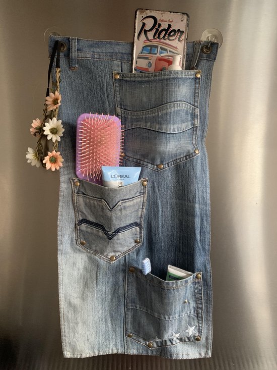 Jeans opbergzak met 3 pockets| duurzaam | wanddecoratie