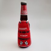 Rood schortje voor bierfles met "Sssssst... Ik en mijn bier kijken Formule 1" - biertje, vaderdag, vader, moederdag, moeder, verjaardag, cadeautje, pilsje