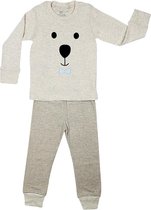 Elowel - Meisjes Pyjama 2 Delig, 100% Katoen, Comfortabel, Slim fit Broek | 10 Jaar | Gezicht van de teddybeer