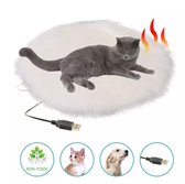 Vemia |LUXE VERWARMINGSMAT voor uw kat en kleine hond | 28 °C | Wit | Dieren Warmtekleed | USB oplaadbaar | Dieren verzorging | Dieren cadeau