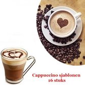 3-Set van 16-Stuks Indruk Maken met deze Cappuccino Sjablonen