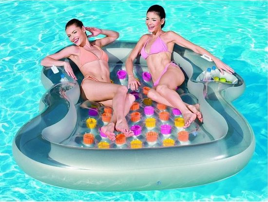 Ontdooien, ontdooien, vorst ontdooien Slink schuintrekken Bestway 2-persoons zwembad eiland - luchtmatras - zwevend -opblaasbaar -  kind -... | bol.com