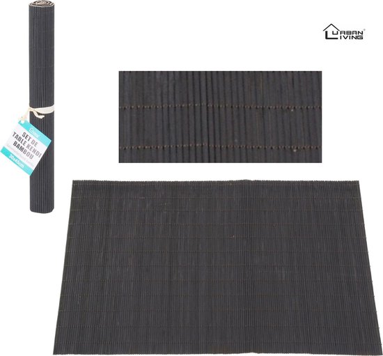 Urban Living Bamboe Placemat TOKYO, Zwart