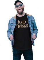 Lord of the drinks T-shirt - Heren - Maat M - Zwart