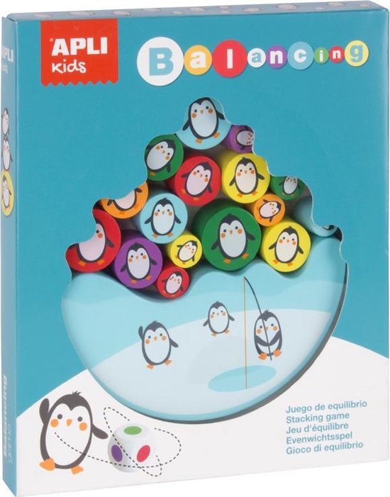 Afbeelding van het spel Apli Kids Houten evenwichtsspel pinguins