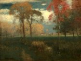 George Inness, Zonnige herfstdag, 1892 op canvas, afmetingen van dit schilderij zijn 60 X 100 CM