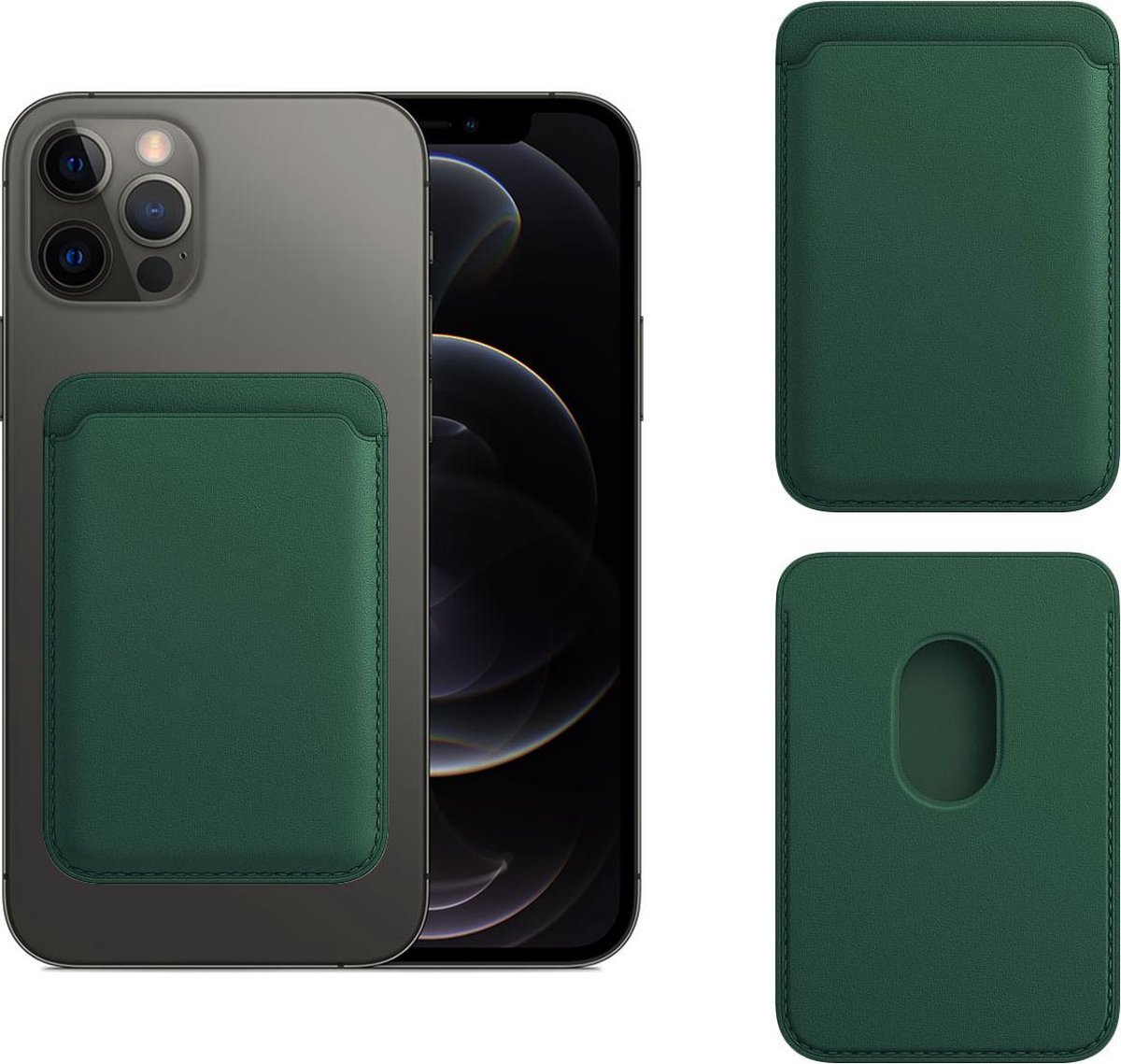 Coque tressée porte-cartes MagSafe iPhone 12 Pro (vert) - Coque