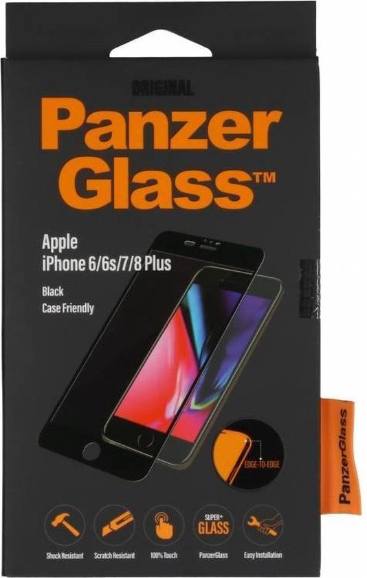 Premium Screenprotector Iphone 8 Plus / 7 Plus / 6(S) Plus - Zwart / Black  | bol.com