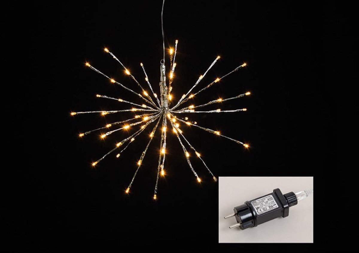 Kerstverlichting - Lichtster - 72 LED - Warm Wit - Zilveren ster