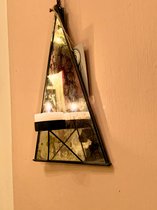Waxinehouder driehoek - Mrs Bloom - Antiek spiegelglas