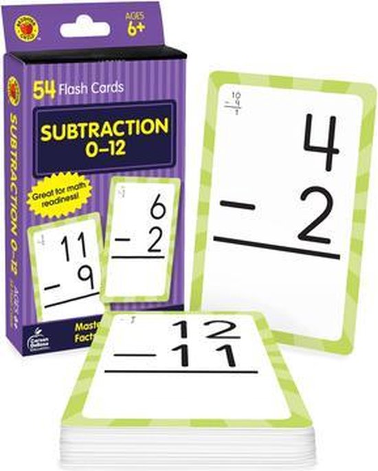 Subtraction 0 to 12 Flash Cards | bol.com