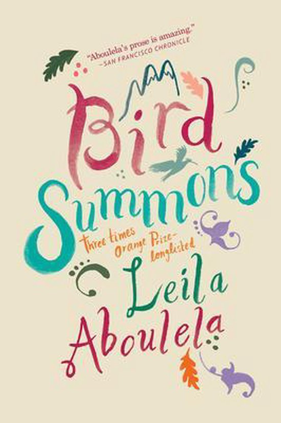 Boekomslag 'Bird Summons' met de titel in kalligrafie en een citaten.