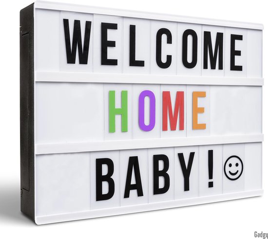 Bol Com Gadgy Lightbox 30 X 22 X 6 Cm Met Usb Kabel Zwarte En Gekleurde Letters