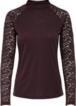 JDY KIM TREATS L/S HIGHNECK LACE TOP JRS - L