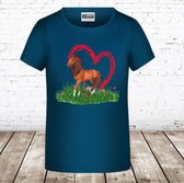 T shirt paard hart -James & Nicholson-110/116-t-shirts meisjes