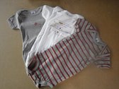 petit bateau , 3 pack ,bodyset , wit grijst , 12 maand  74