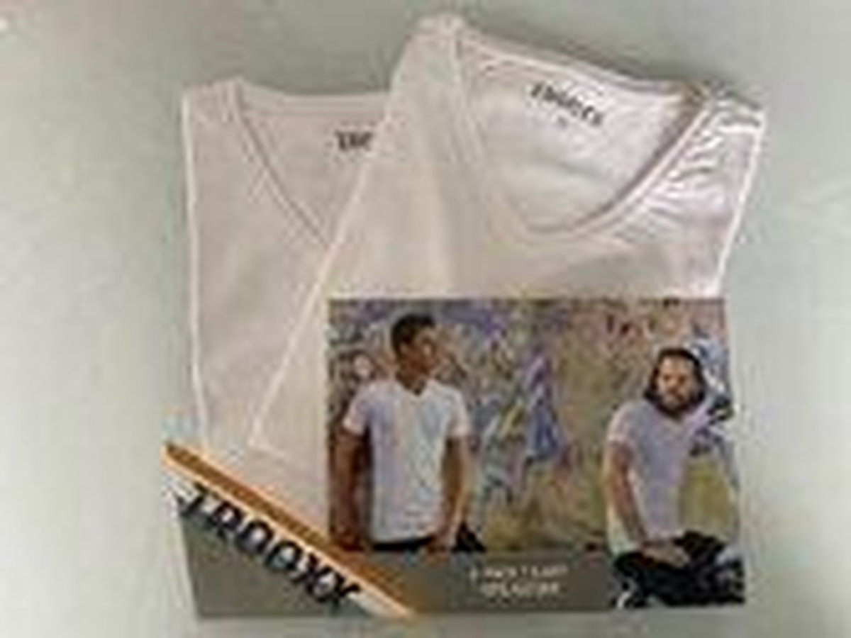 Trooxx T-shirt 2-Pack - V- Neck - White - M