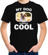 Britse bulldog honden t-shirt my dog is serious cool zwart - kinderen - Britse bulldogs liefhebber cadeau shirt XS (110-116)