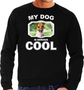 Jack russel honden trui / sweater my dog is serious cool zwart - heren - Jack russel terriers liefhebber cadeau sweaters S