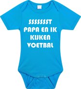 Rompertjes baby - papa en ik kijken voetbal samen - baby kleding met tekst - kraamcadeau jongen - maat 68 blauw