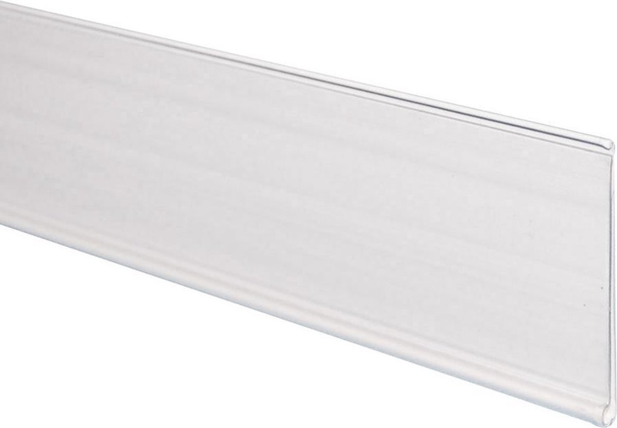 Scannerprofiel / datastrip / schapstrip 39mm hoog x 1 meter lang transparant met tape (per 10 stuks)