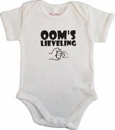 Witte romper met "Oom's lieveling" - maat 74/80 - babyshower, zwanger, cadeautje, kraamcadeau, grappig, geschenk, baby, tekst, bodieke