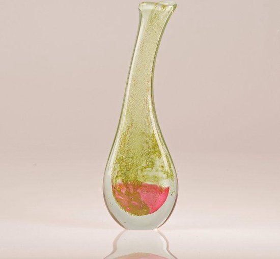 Design vaas Lampadina - Fidrio MISTIQUE PINK - glas, mondgeblazen bloemenvaas - diameter 12 cm hoogte 38 cm