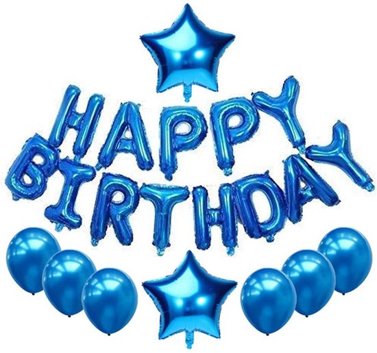 Blauwe Ballonnen Verjaardag pakket Blauw Feest Jongen | bol.com