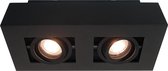 Plafonnier Bosco 2L Zwart - 2x GU10 LED 4,8W 2700K 355lm - IP20 - Dimmable > spots éclairage LED noir | spot en saillie led noir | plafonnier noir | spot led noir | lampe led noire