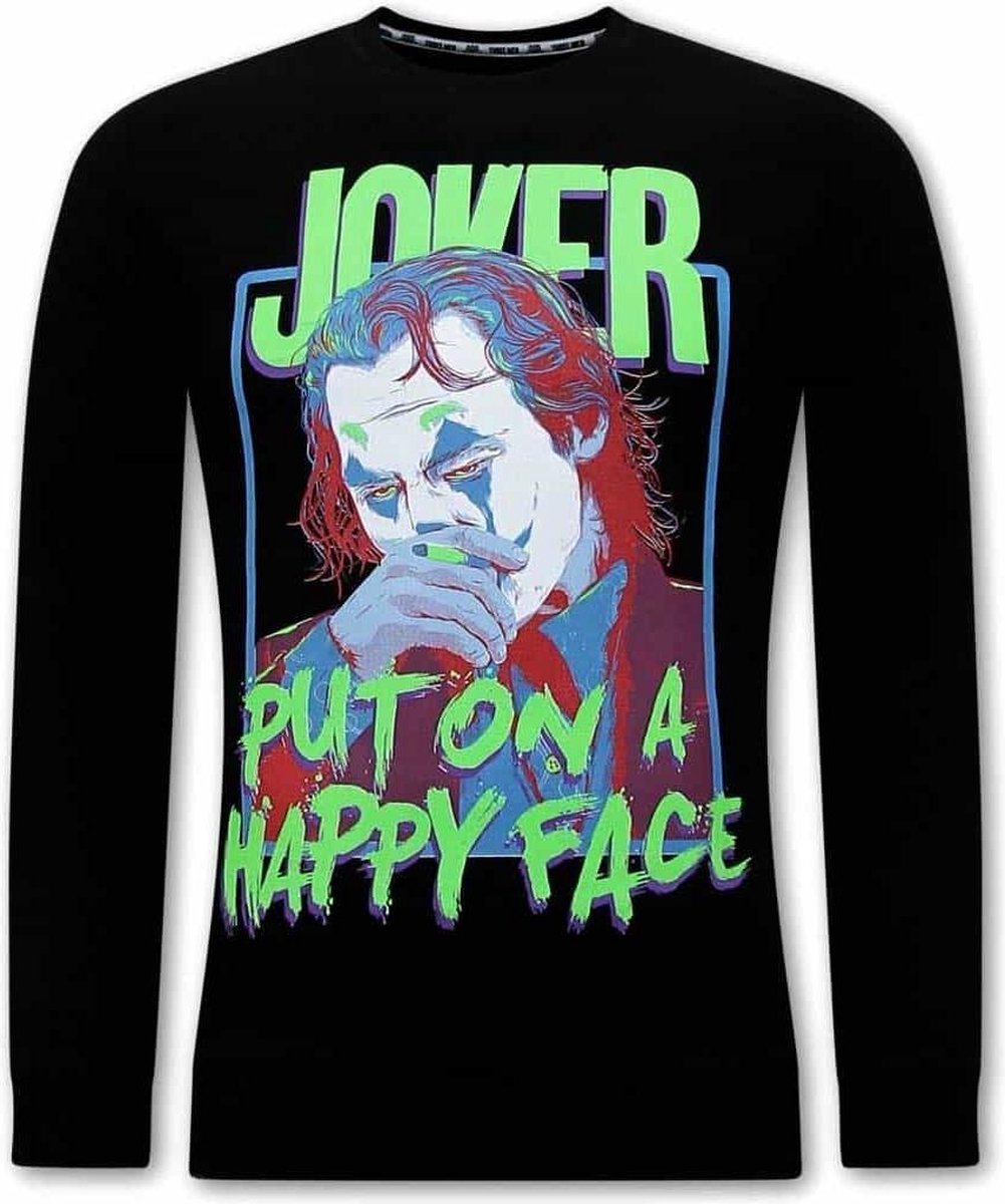 Joker Print Heren Trui - Zwart